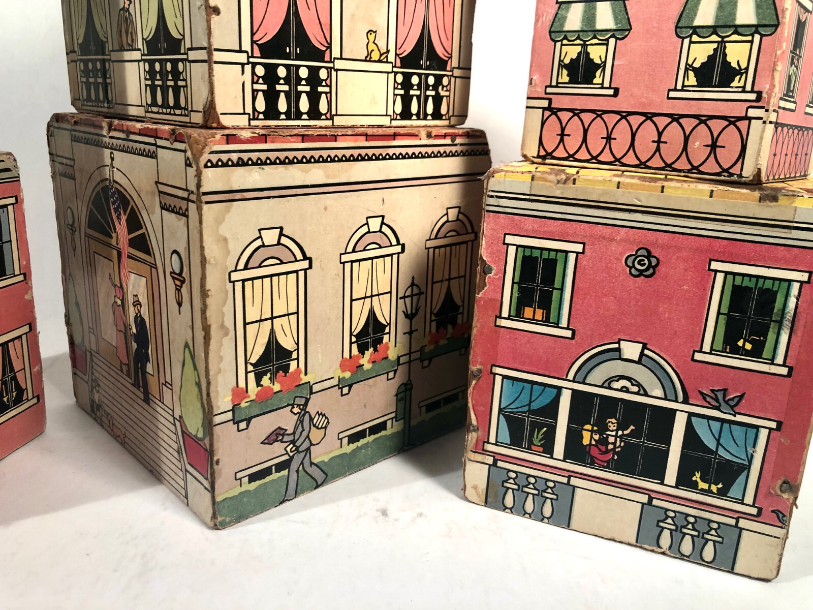 Vintage Antique set of 6 pcs. Wooden Nesting Blocks – 1949 Saml. Gabriel, NYC