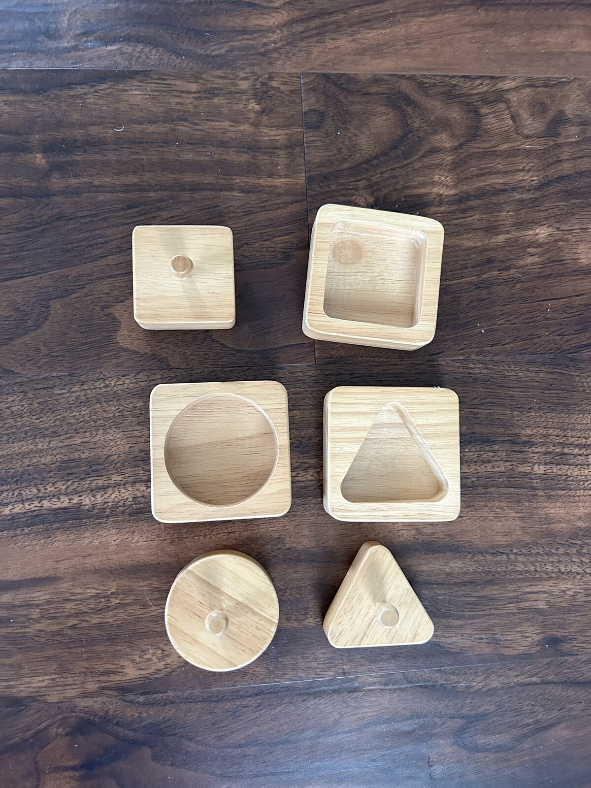 Montessori & Me Single Shape Puzzles Wood Triangle Circle Square