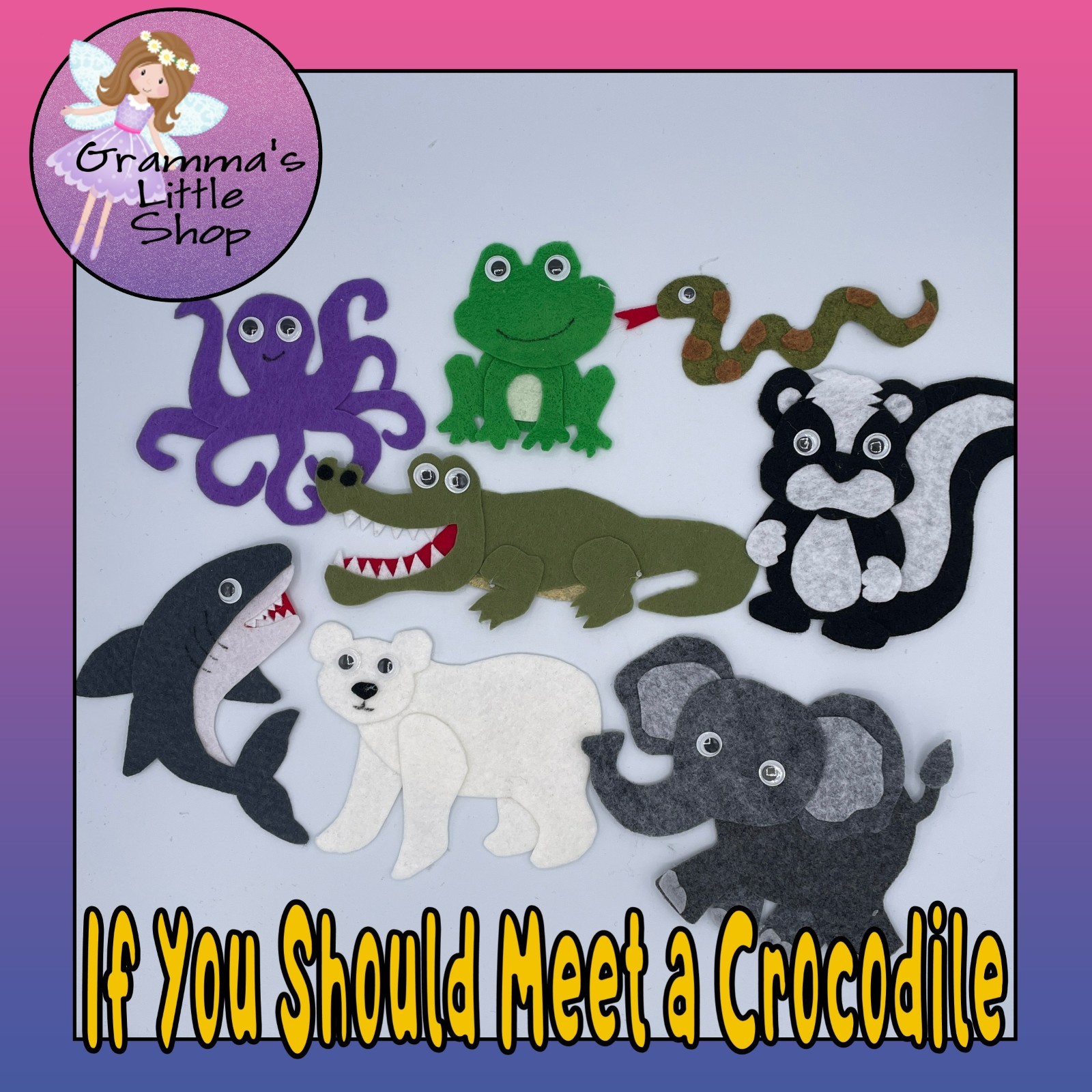 If You Should Meet a Crocodile Felt Pieces for Felt or Flannel Board Play