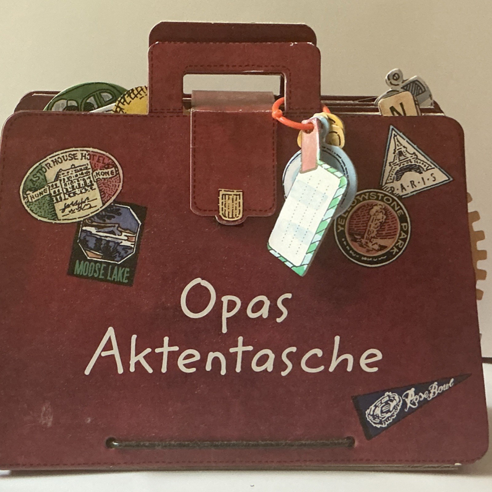 Opas Aktentasche German Educational Toy Briefcase Pop-Up Alphabet Book Brown 4-7