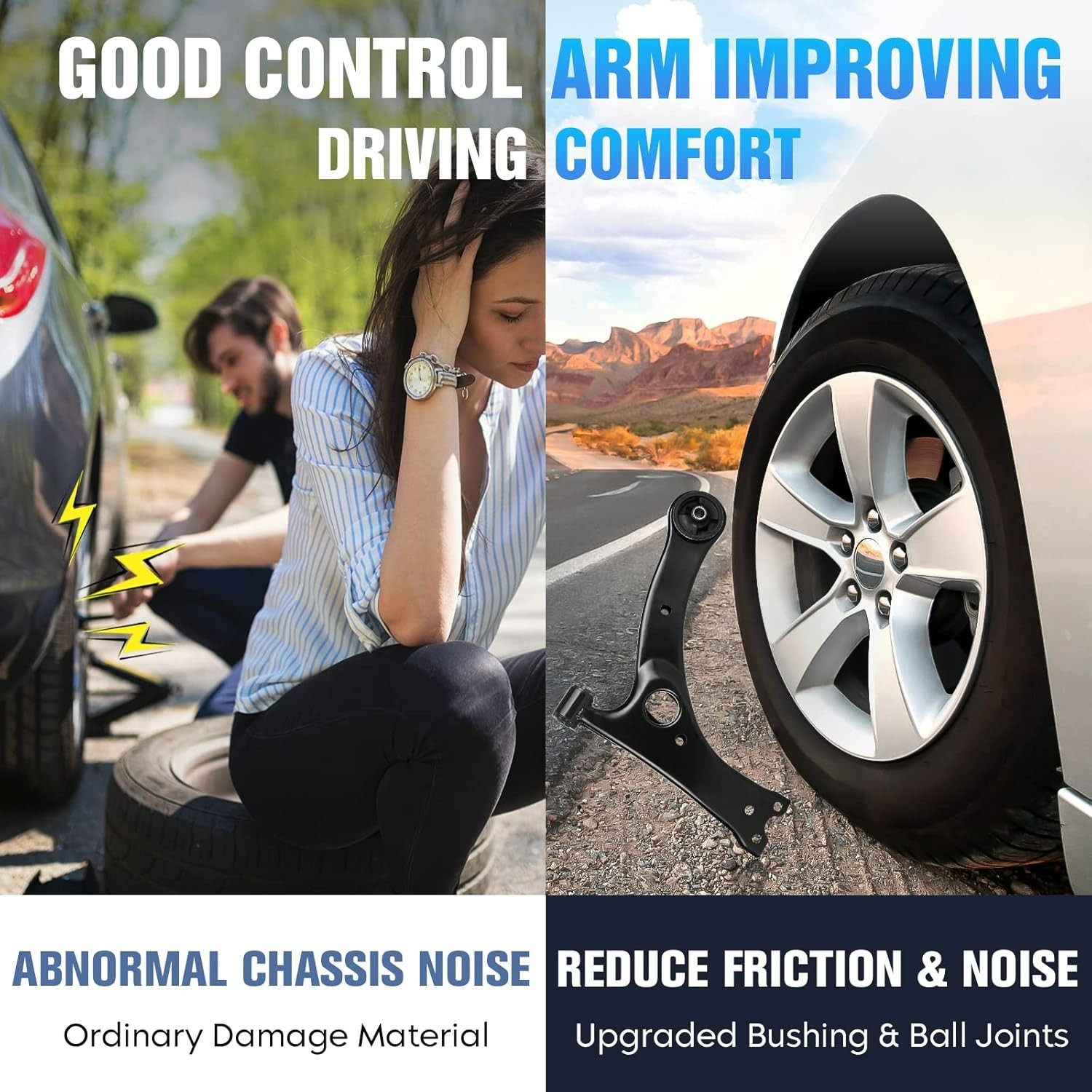 Front Lower Driver Passenager Side Control Arms Fit for Toyota Corolla