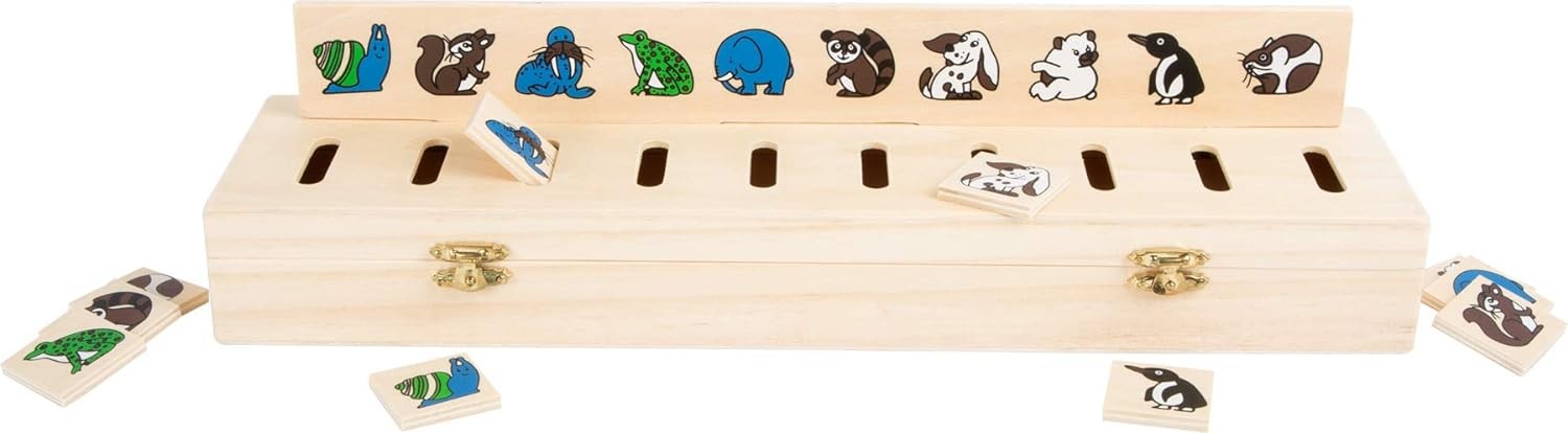 small foot 6494 wooden image sorting box, with 50 symbol plates, trains the reco