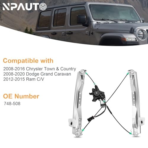 Front Driver Side Power Window Regulator with Motor Replacement for Dodge Grand