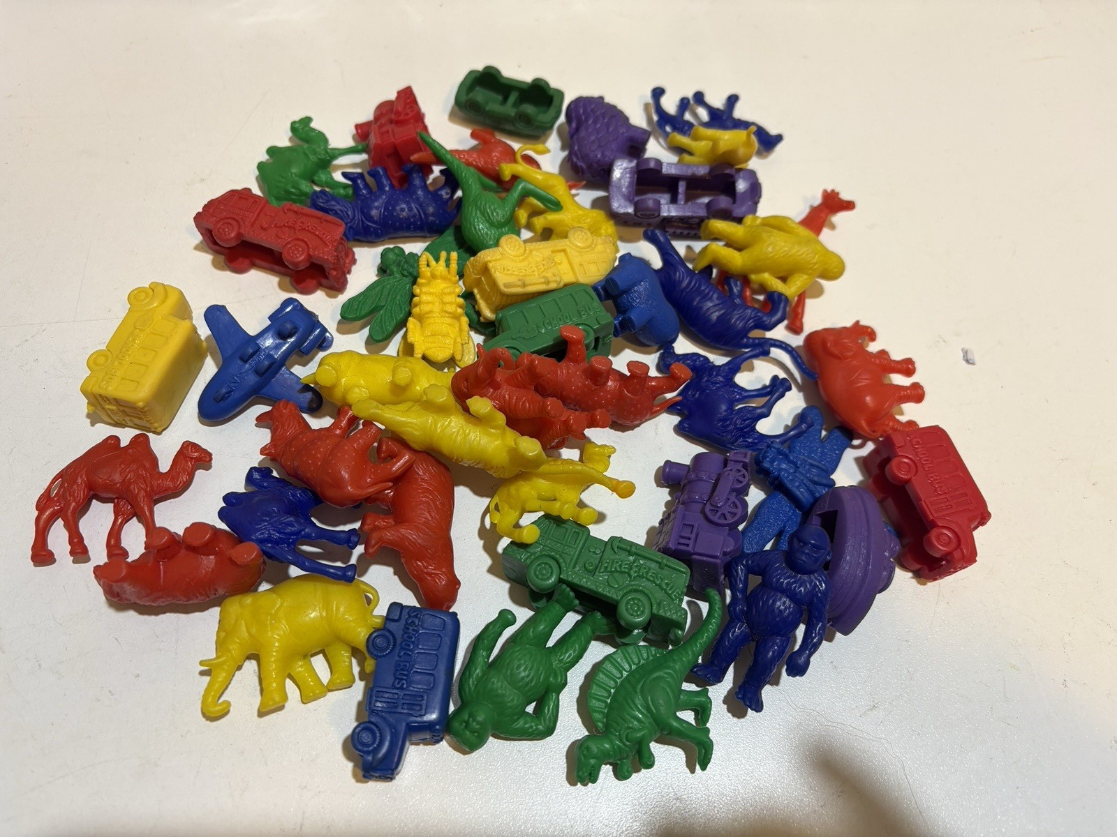 Colourful Rubber Animal Dogs Trains Toys Counting Sorting Sensory