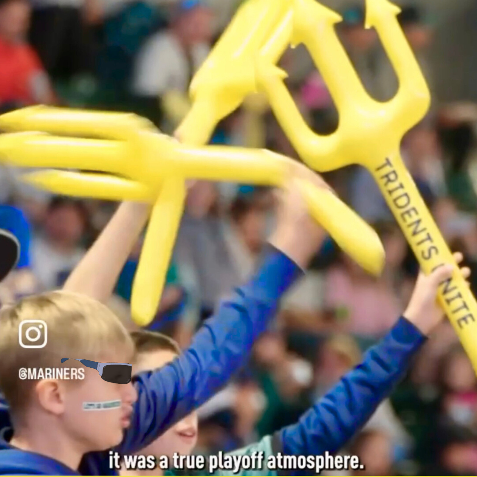 Tridents Unite: The Original Inflatable Fan Trident TM. Yellow Toy Trident 🔱