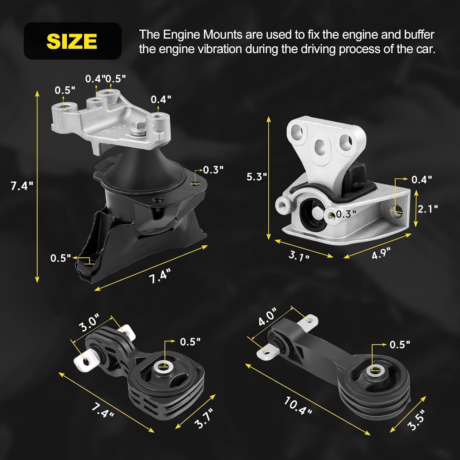 (Genuine OE Quality) Engine Motor Mount Compatible with Honda Civic 1.8L 2006-20