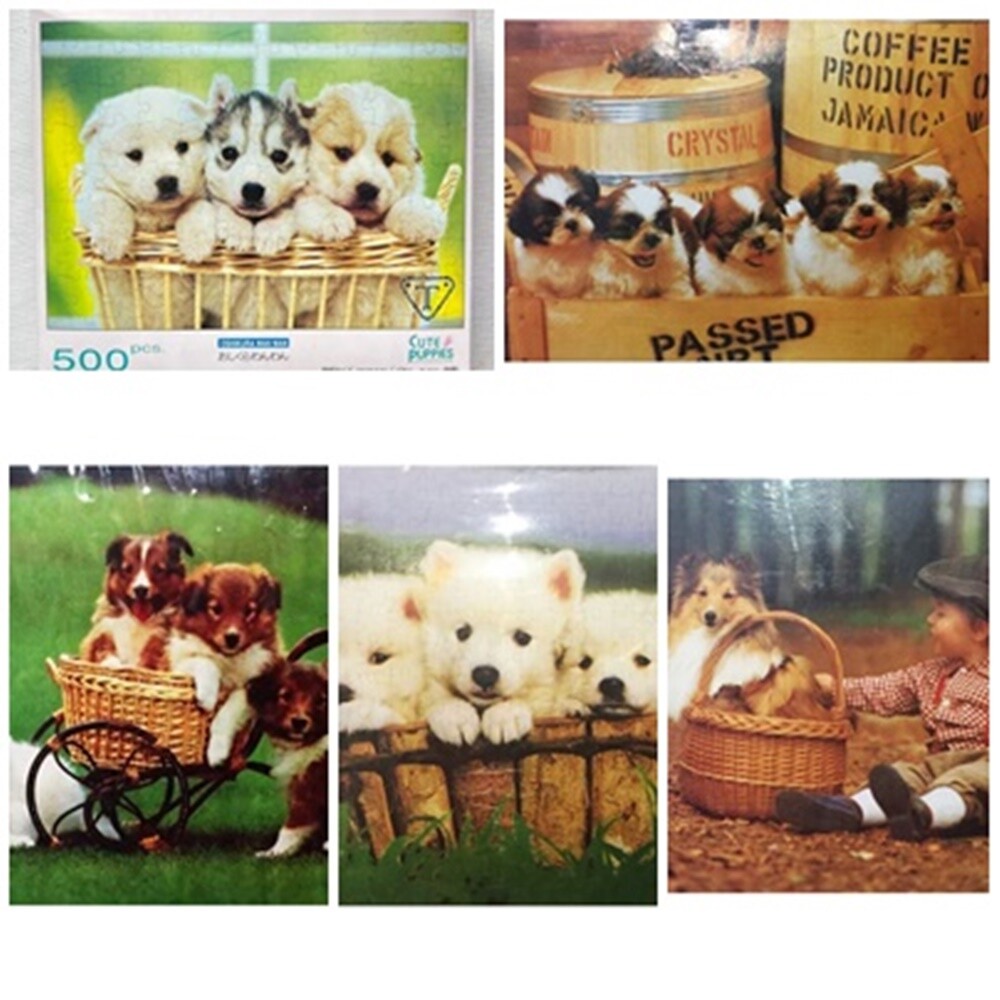 500 Pcs Jigsaw Puzzles Cute Puppies Size 53 x 38cm Toy Education Learning Game