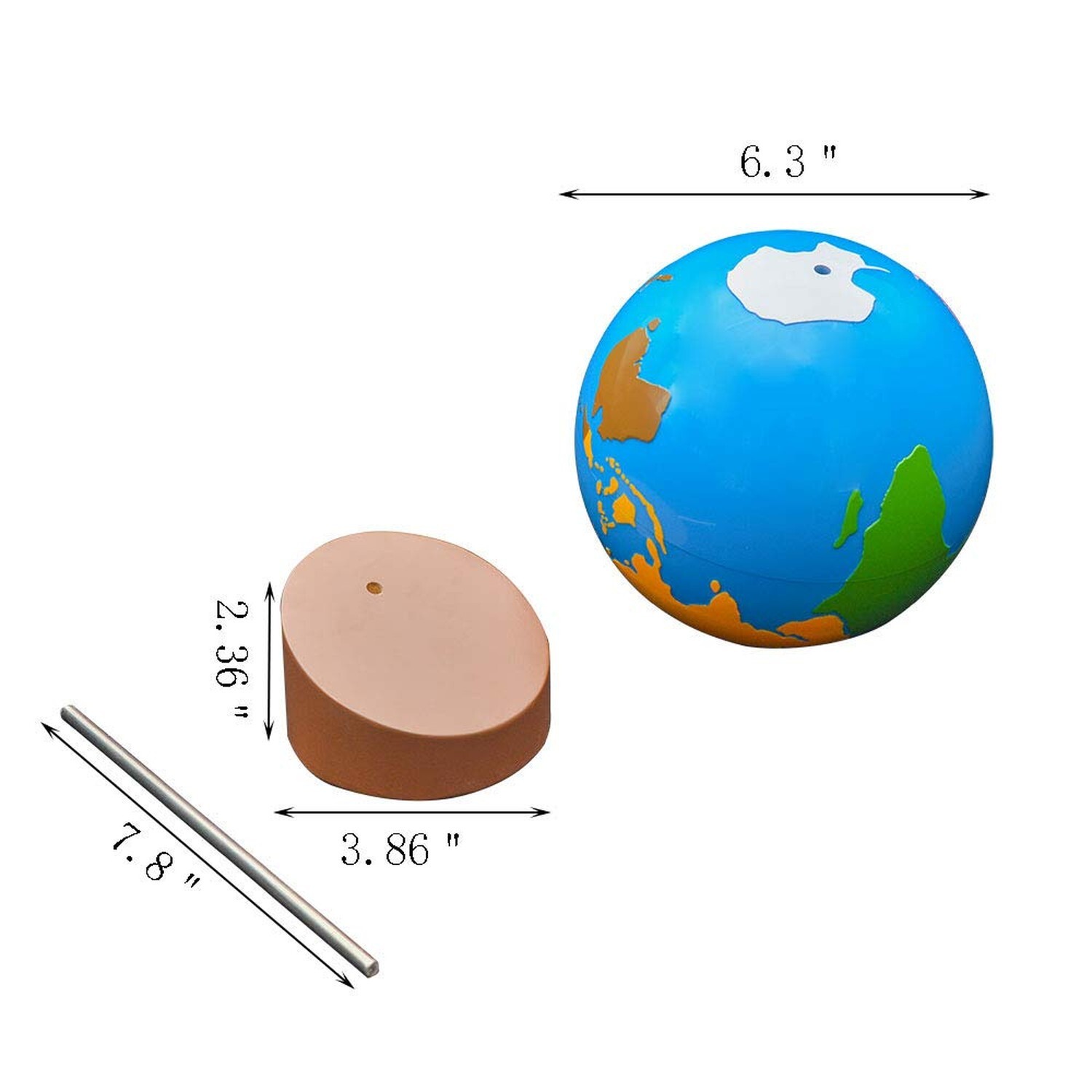 Montessori Globe – World Parts Science and Cultural Geography Materials Conti…