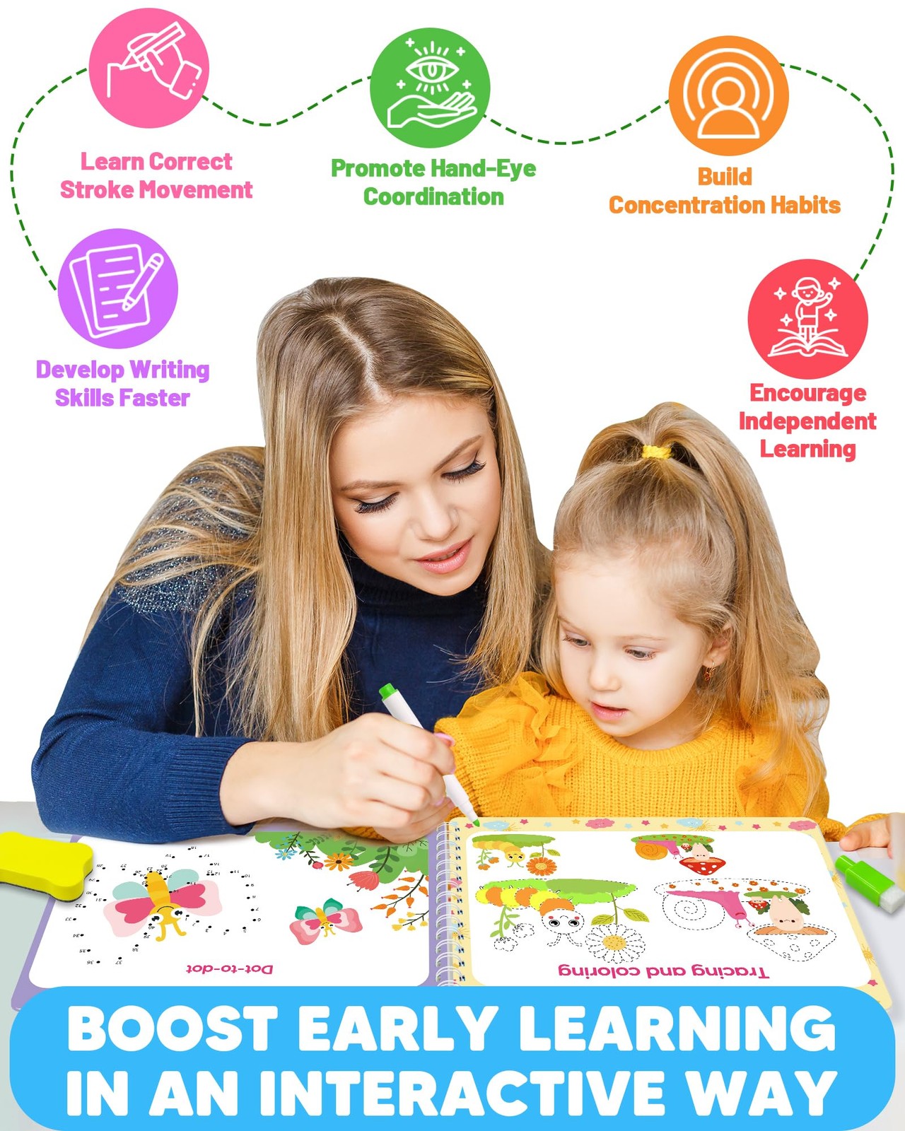 Preschool Learning Activities Kindergarten Workbooks, Toddler Busy Book Handwrit