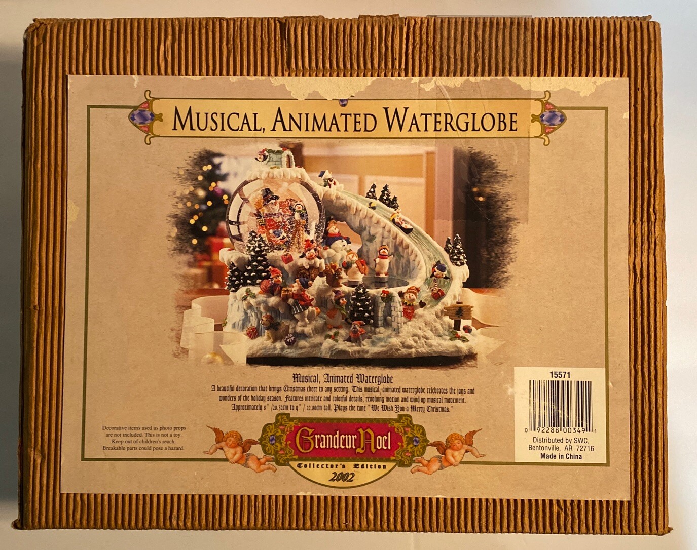 Grandeur Noel Musical Animated Waterglobe Collectors Edition 2002 #15571 In Box