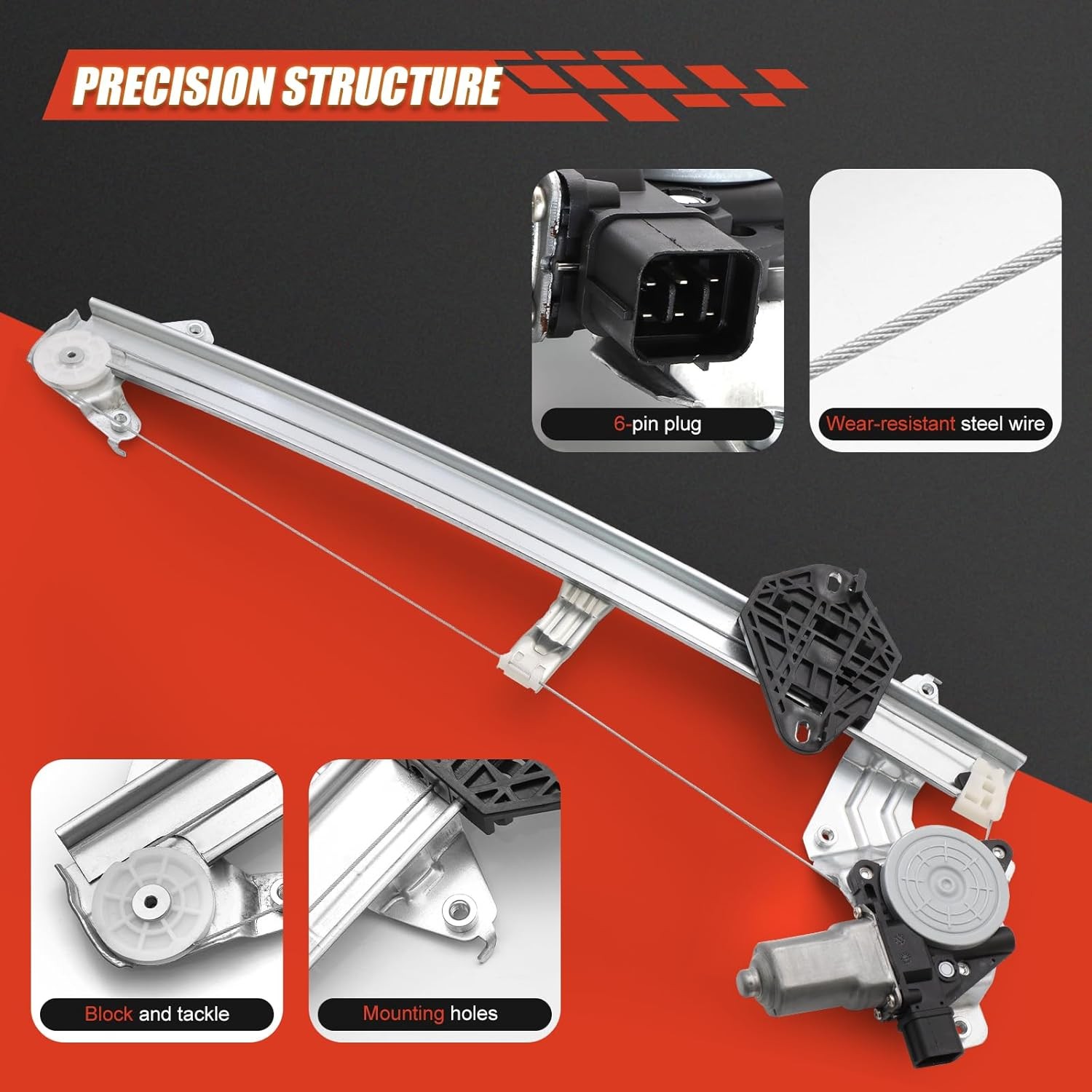 Power Window Regulator with Motor Compatible with 2014-2018 Subaru Forester