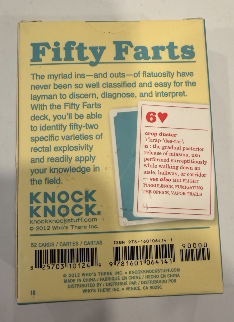 Fifty Farts Playing Cards (52) Gag Gif Learning Guide Cards First Edition MMXII