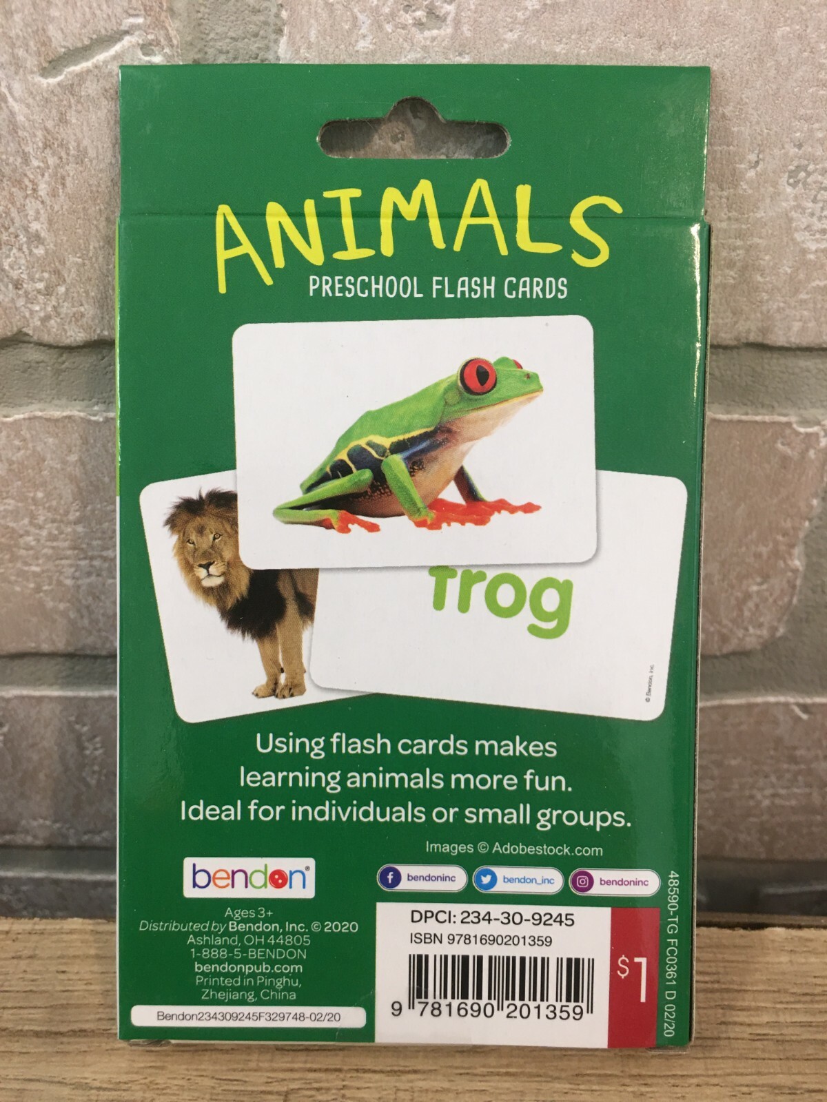 NEW Bendon 36 Flash Cards Preschool ANIMALS Flash Cards Ages 3+