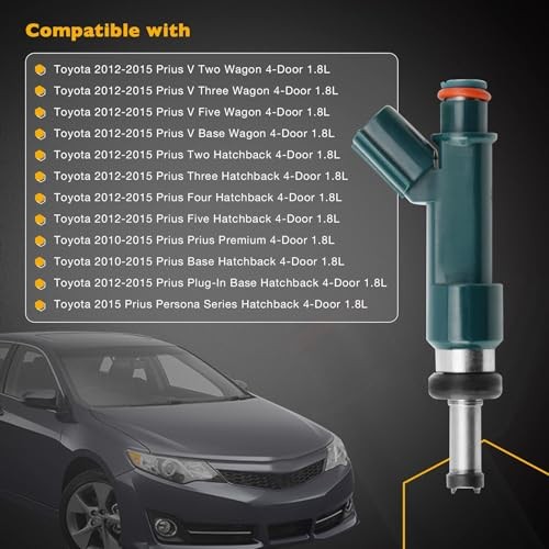 Fuel Injectors 12 Holes 4Pcs,Compatible with 2010-2015 Toyota Prius/Prius