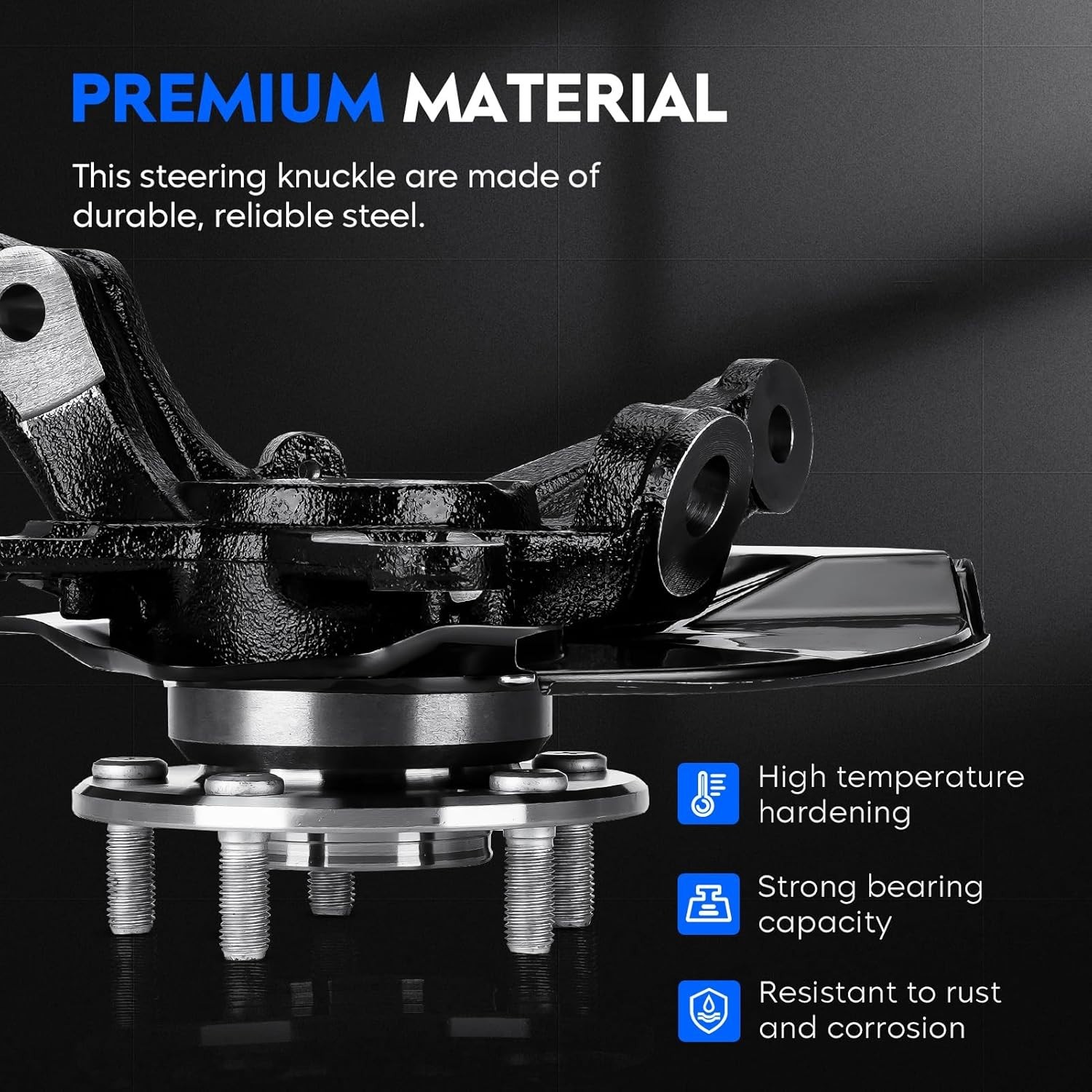Front Right Side Steering Knuckle & Wheel Bearing Hub Assembly Compatible wit…