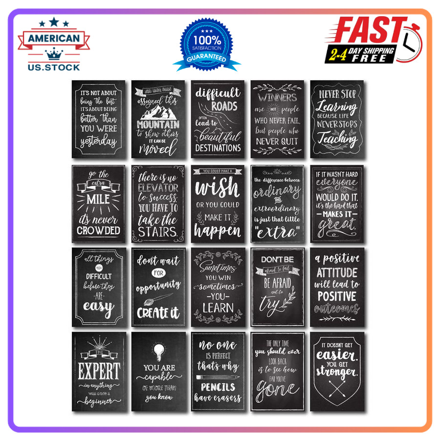 BEST PAPER GREETINGS 20 Piece Motivational Posters Set 13×19 Classroom Inspirati
