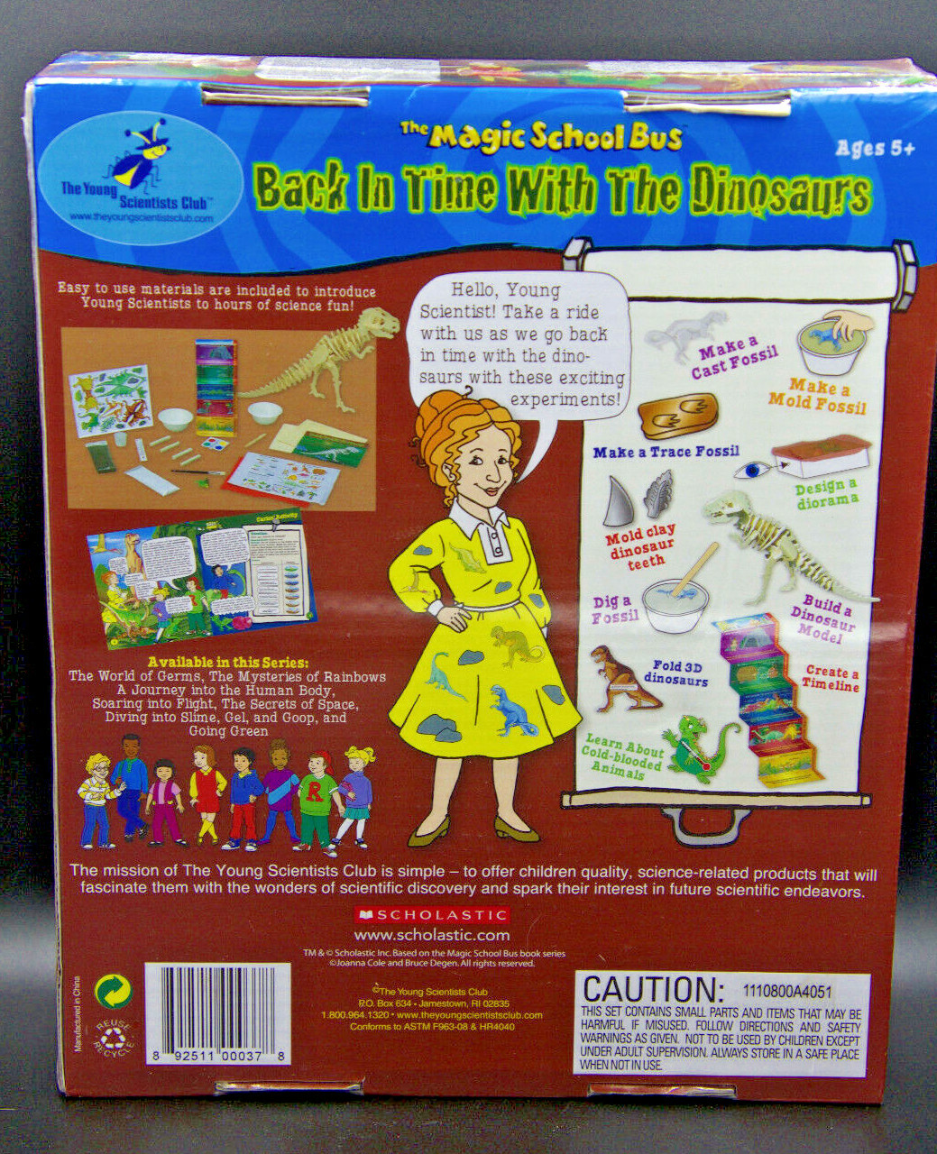 Magic School Bus Back in Time with the Dinosaurs The Young Scientists Club NEW