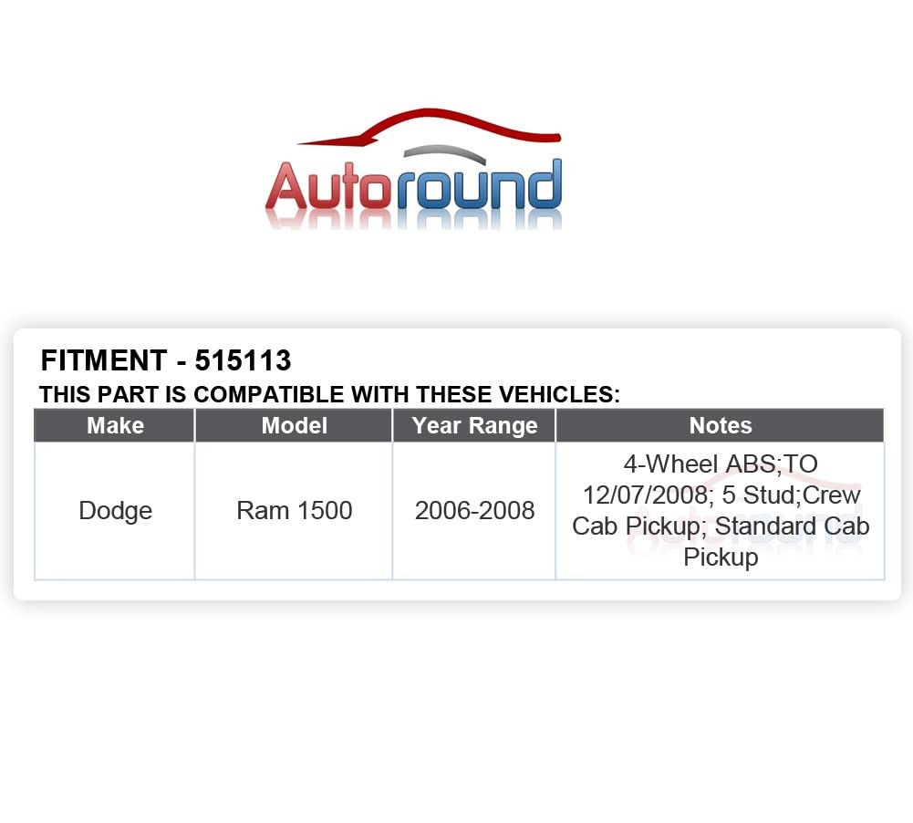 Autoround 515113 Front Wheel Hub and Bearing Assembly Fit for Dodge Ram 1 PCS
