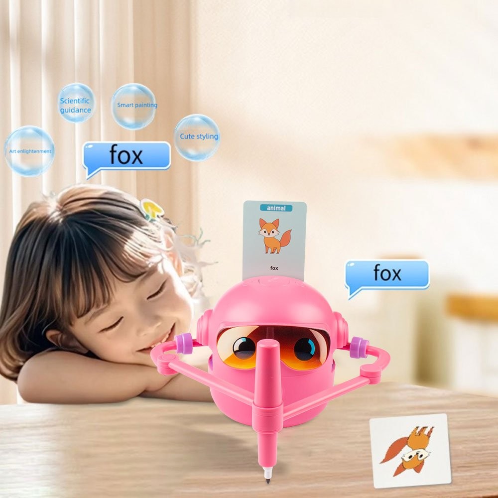 Educational Interactive Drawing Robot For Kids Learning Toys With 100 Word CarOY