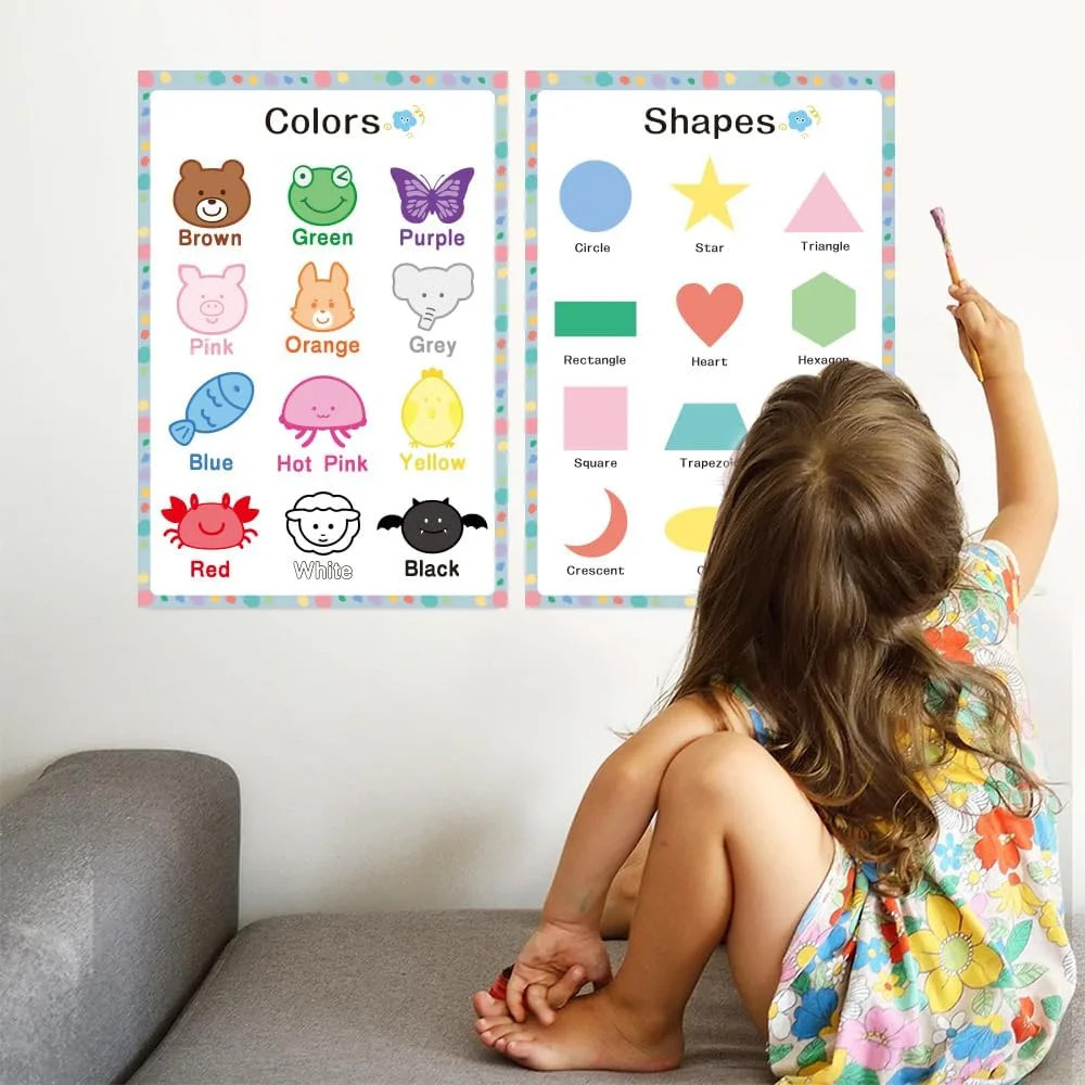 Educational Posters 6pcs – Back to School Supplies – Preschool Kindergarten Clas