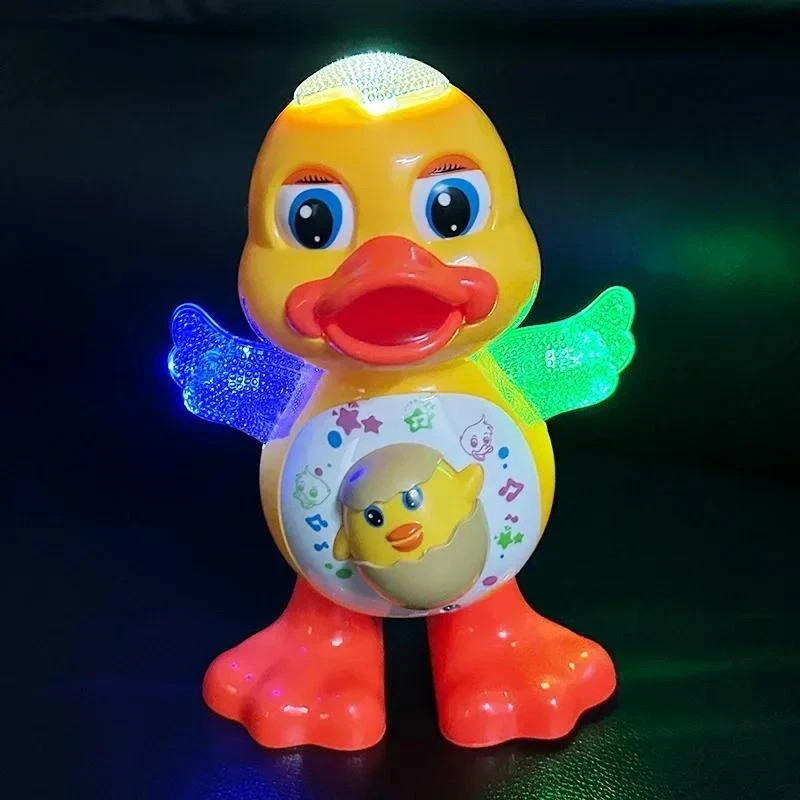 Electric Dancing Duck Toy – Blinking Eyes, Flashing Lights, Musical Cartoon for