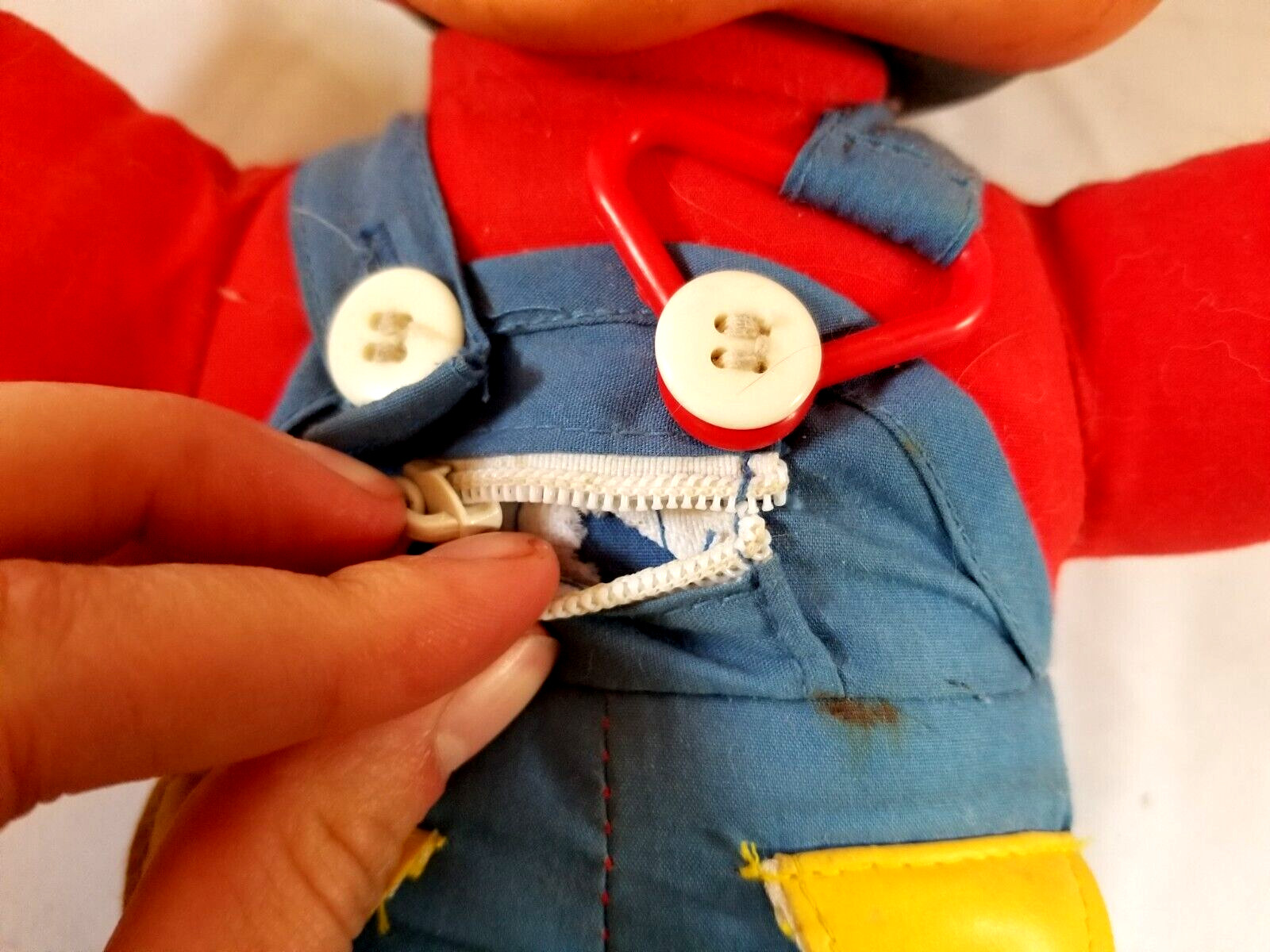 Mattel Mickey Mouse Learn How to Dress Doll Plush Toy Disney VTG 1980s Zip Tie