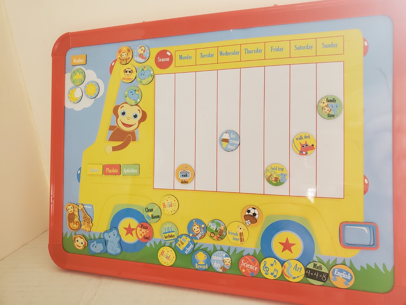 Magnetic Chore Chart Weekly Visual Schedule for Kids