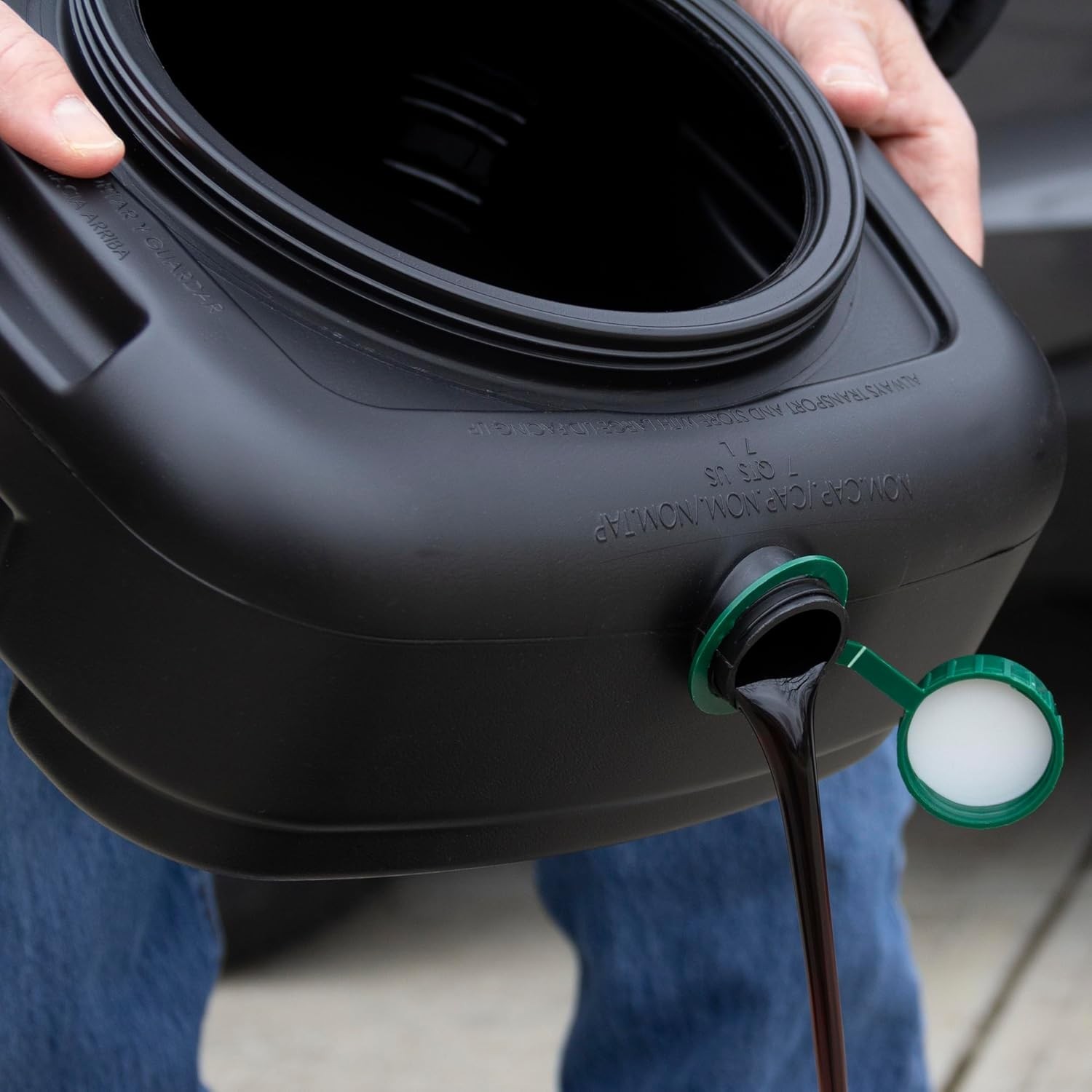 AM07029 7.3 Quart Oil Drain Pan with Lid, Filter Drain Screen, and Pour Spout…