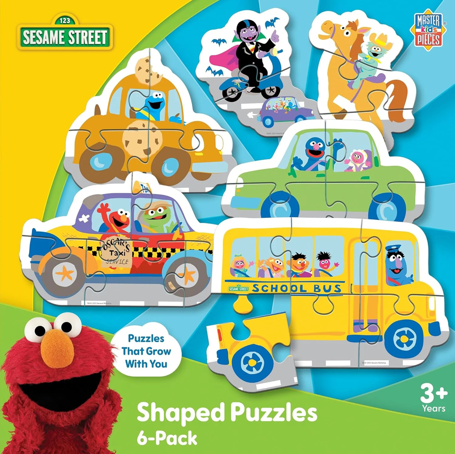 Masterpieces Sesame Street Mini Shaped Jigsaw Puzzles – 6-Pack Eco-Friendly