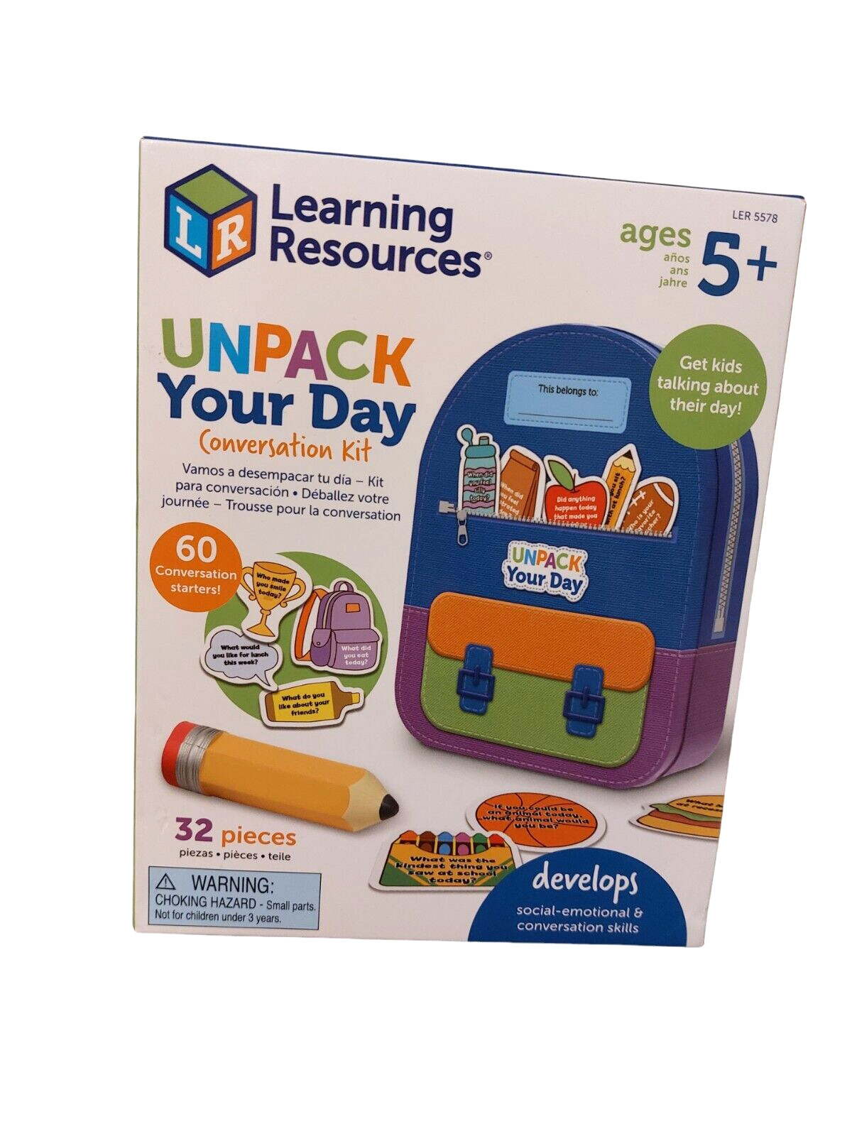 Learning Resources Unpack Your Day Conversation Kit 32 pcs Develop Skill Ages 5+
