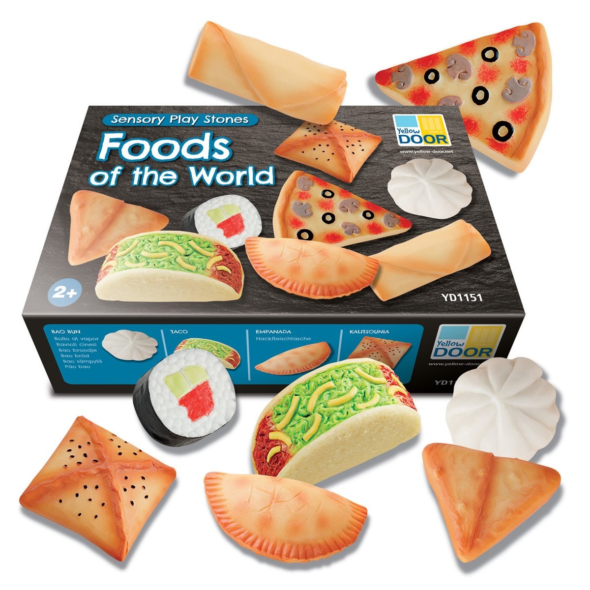 Yellow Door Sensory Play Stones Foods of The World – Set of 8