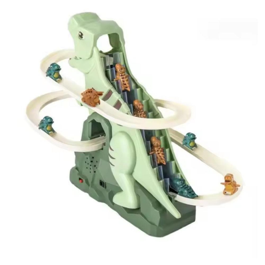 Dinosaur assembly puzzle fun electric slide track toy car birthday gift