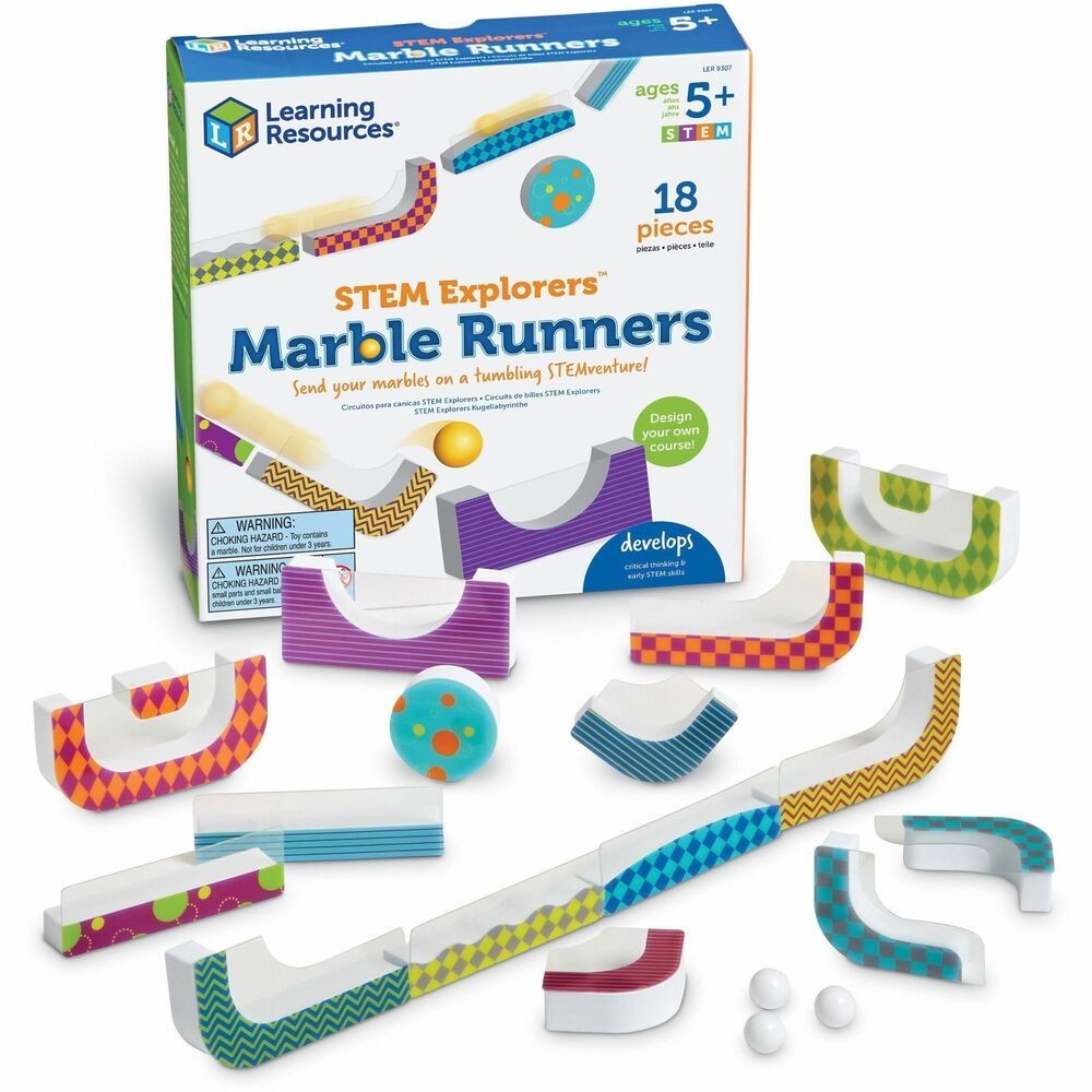 Learning Resources STEM Explorers Marble Runners – STEM Toy – 5+ – 18 Pieces