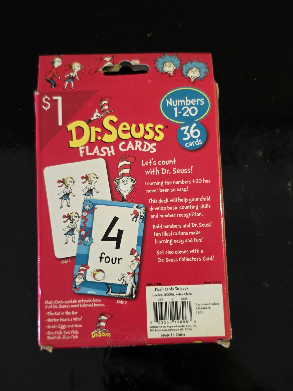 Dr. Seuss Flash Cards Numbers 1-20 by Dalmation Press