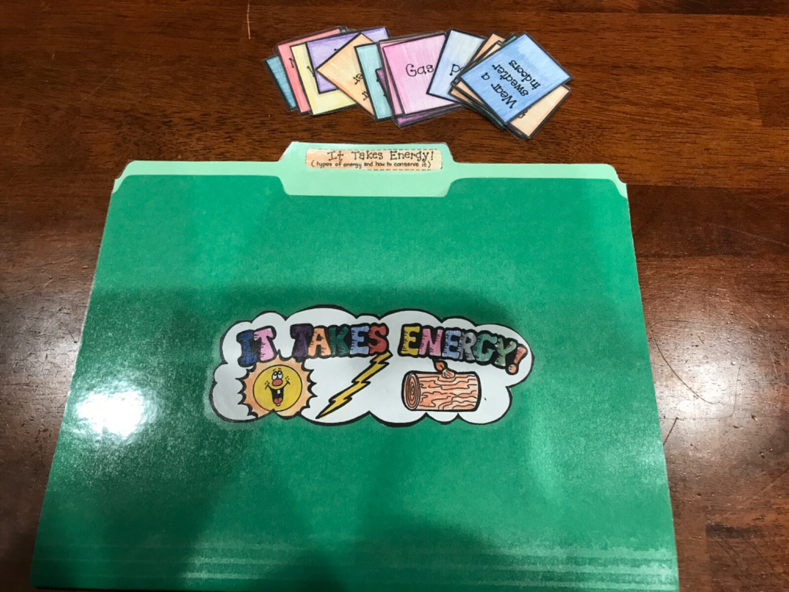 It Takes Energy! Types of energy Science grades k-4 file folder game