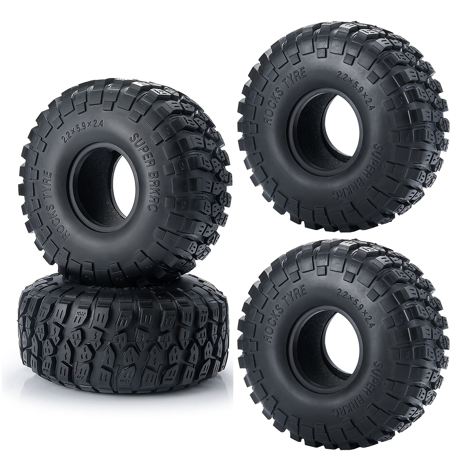 RC Rubber 2.2 Crawler Tires 150MM 4PCS for 1/10 Scale SCX10 D90 Wraith 90048 …