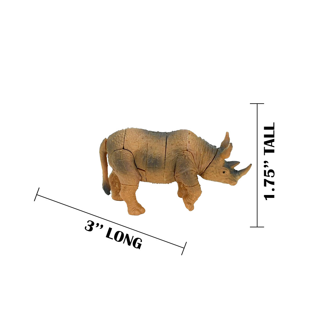 Rhino, Rhinoceros 3D Interlocking Puzzle Plastic Replica 3″ – F3029 B331