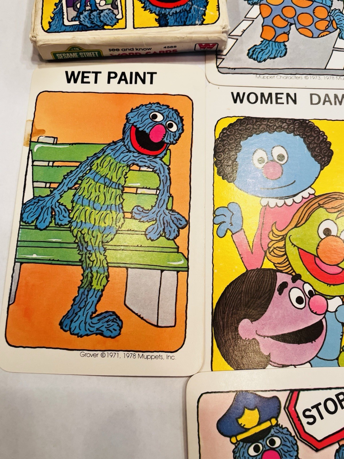 Vintage Sesame Street Word Cards Preschool Learning *MISSING 1 CARD* BIN 53