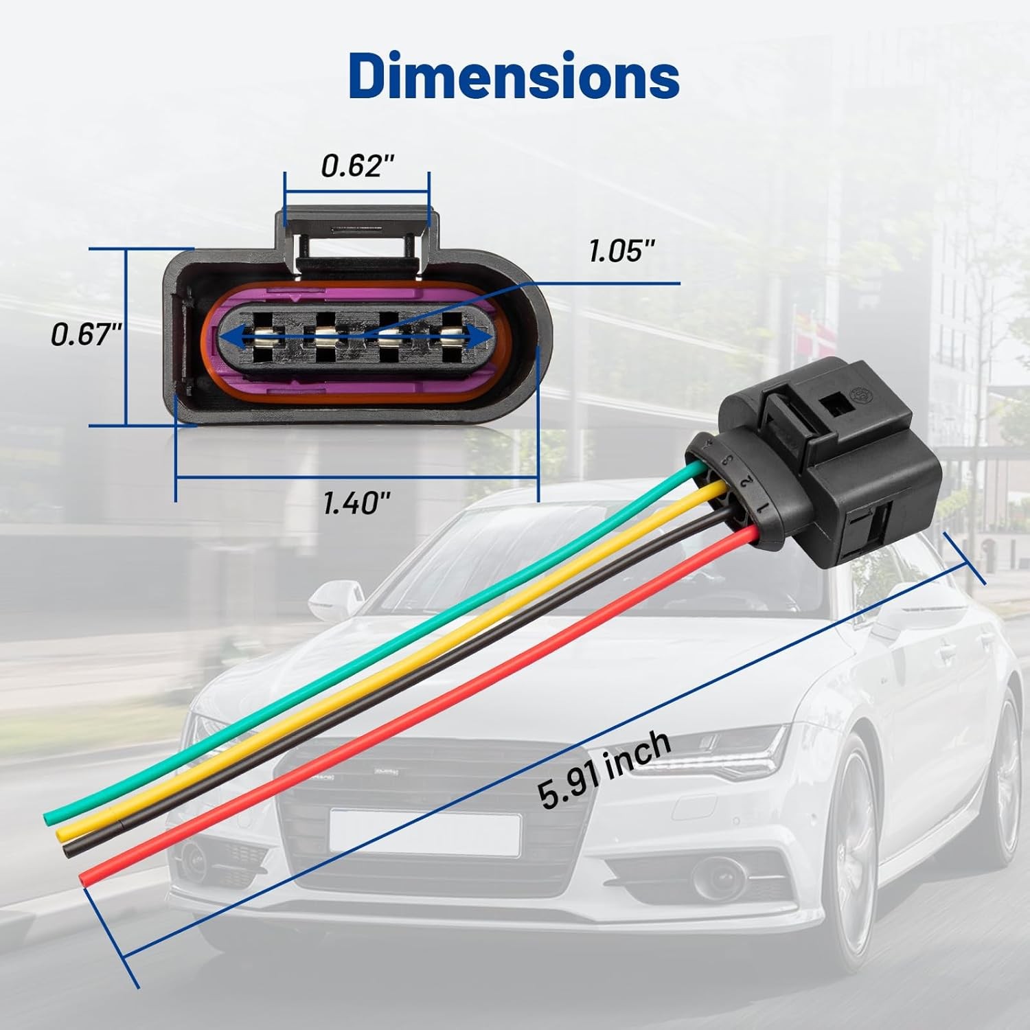 4PCS Ignition Coil Connector 4Pin Harness Wiring Plug for VW & Audi 1.8T, 2.0T