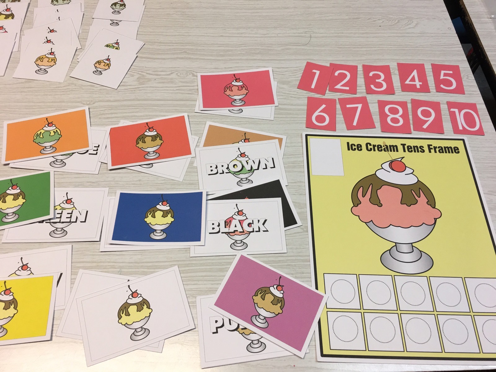 ICECREAM-THEMED Learning Activities Package LAMINATED preschool Daycare