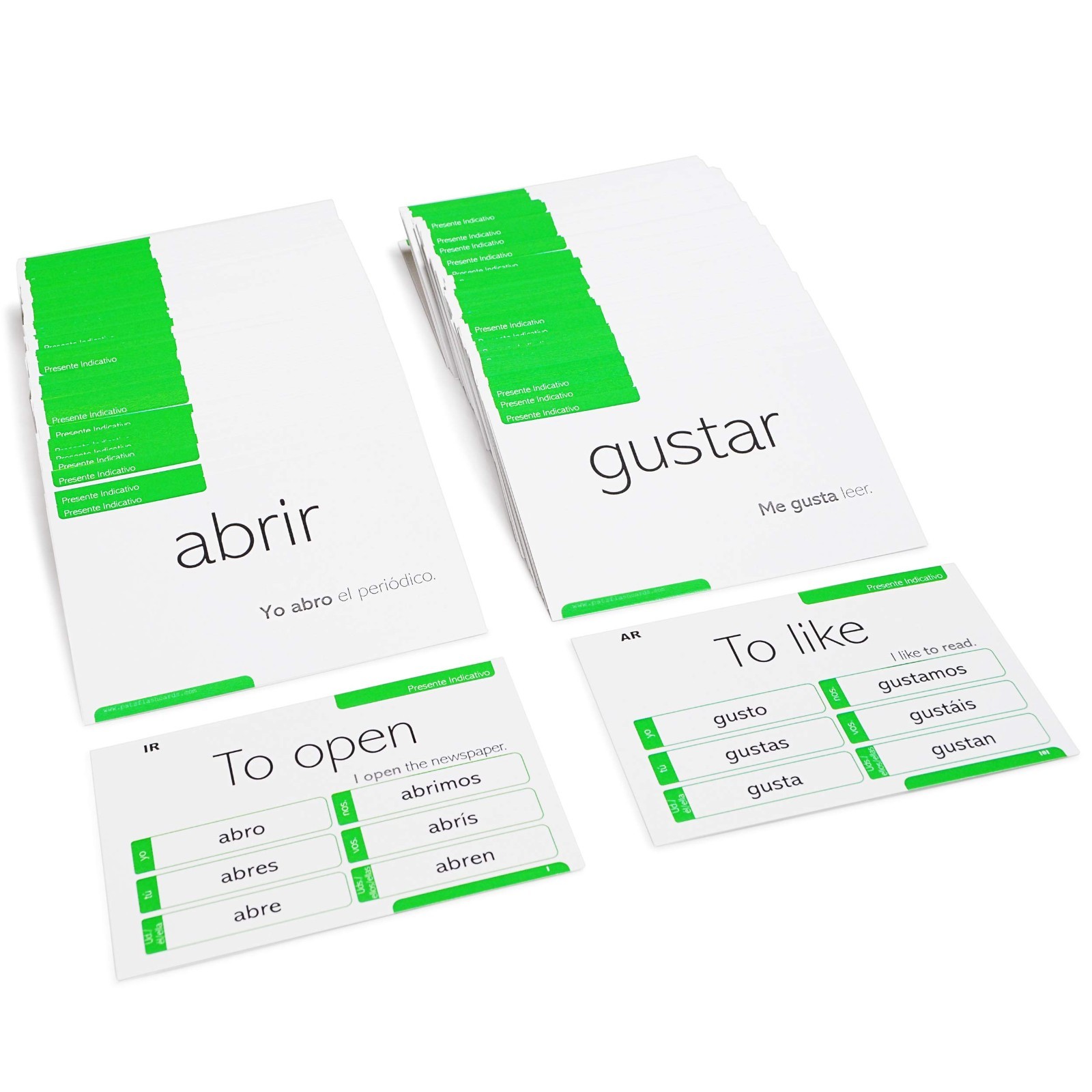 800 Spanish Conjugation Flash Cards – 200 Verbs, Full Examples & 9 Tenses