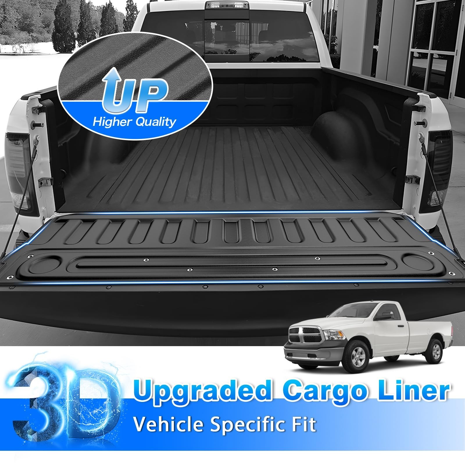 Tailgate Mat for Dodge Ram 1500 2009-2018/1500 Classic Standard 2019-2024, Ta…