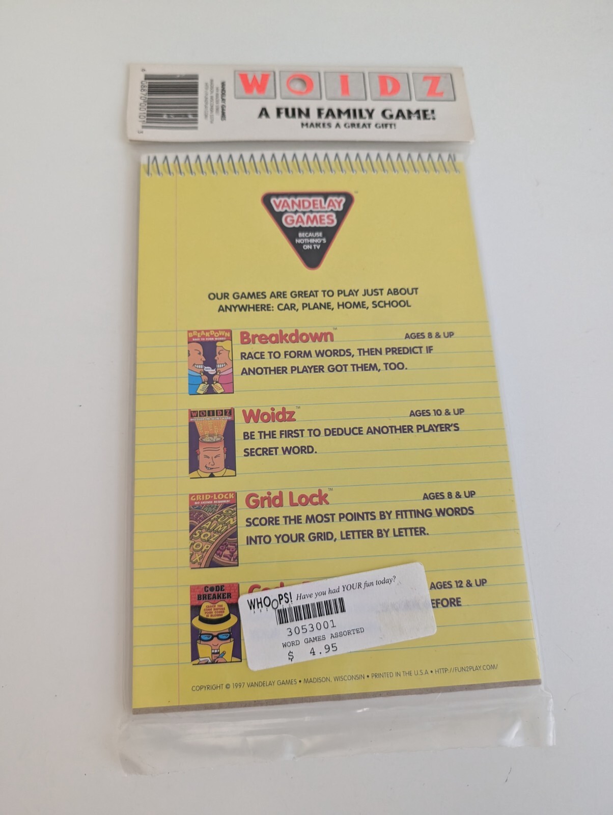 Travel game vintage 1996 Vandelay Games 90s word breakdown gridlock NEW lot 3