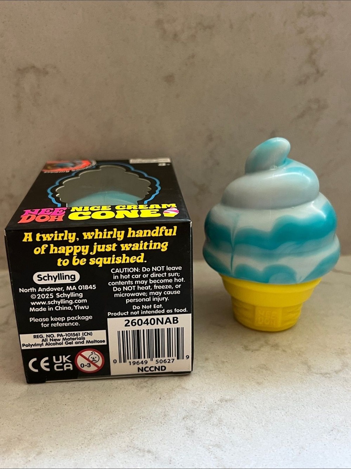 Needoh Blue Nice Dream Cone Squishy Squeezy Fidget Toy Ice cream