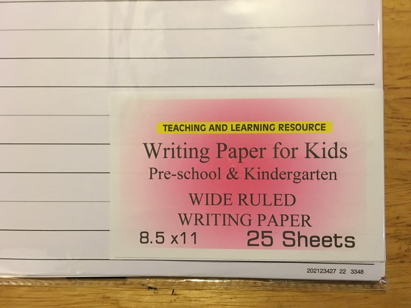 Writing Paper for Kids – Wide Ruled Writing Paper – 11X 8.5 in, 20 lb, 25 sheets