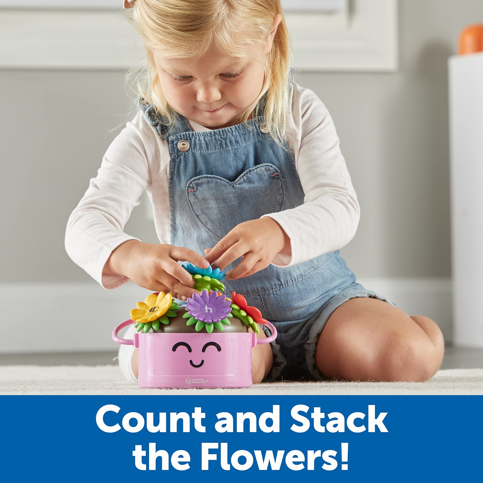 Learning Resources Poppy the Count & Stack Flower Pot – 15 Pieces, Ages 18+