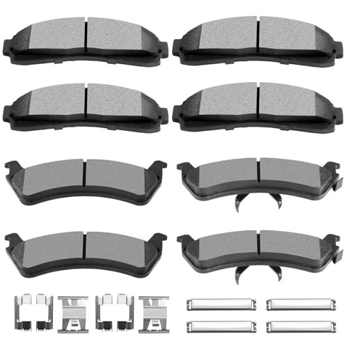 SCITOO Brake Pads Sets Front Semi-Metal Rear Ceramic Fit for 1995-2001 for Ford