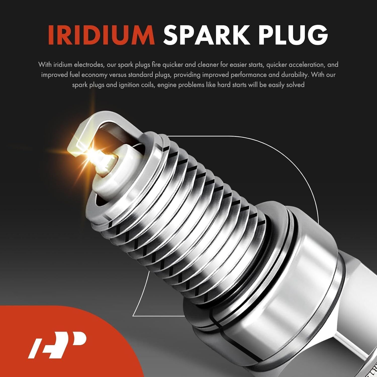 Black APM Set of 6 Ignition Coil Pack and Iridium Spark Plugs Compatible