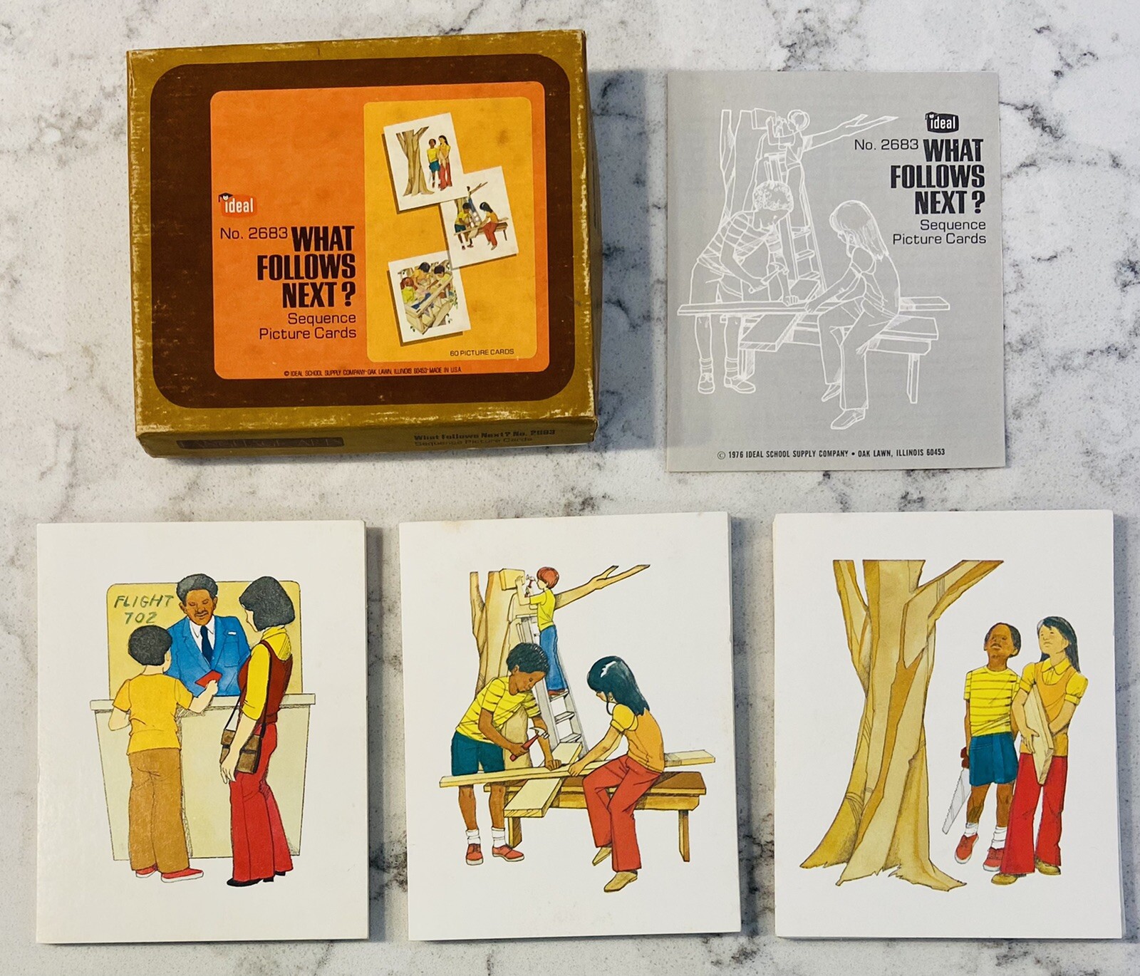 VINTAGE 1976 IDEAL ~ WHAT FOLLOWS NEXT? ~ SEQUENCE PICTURE CARDS #2683