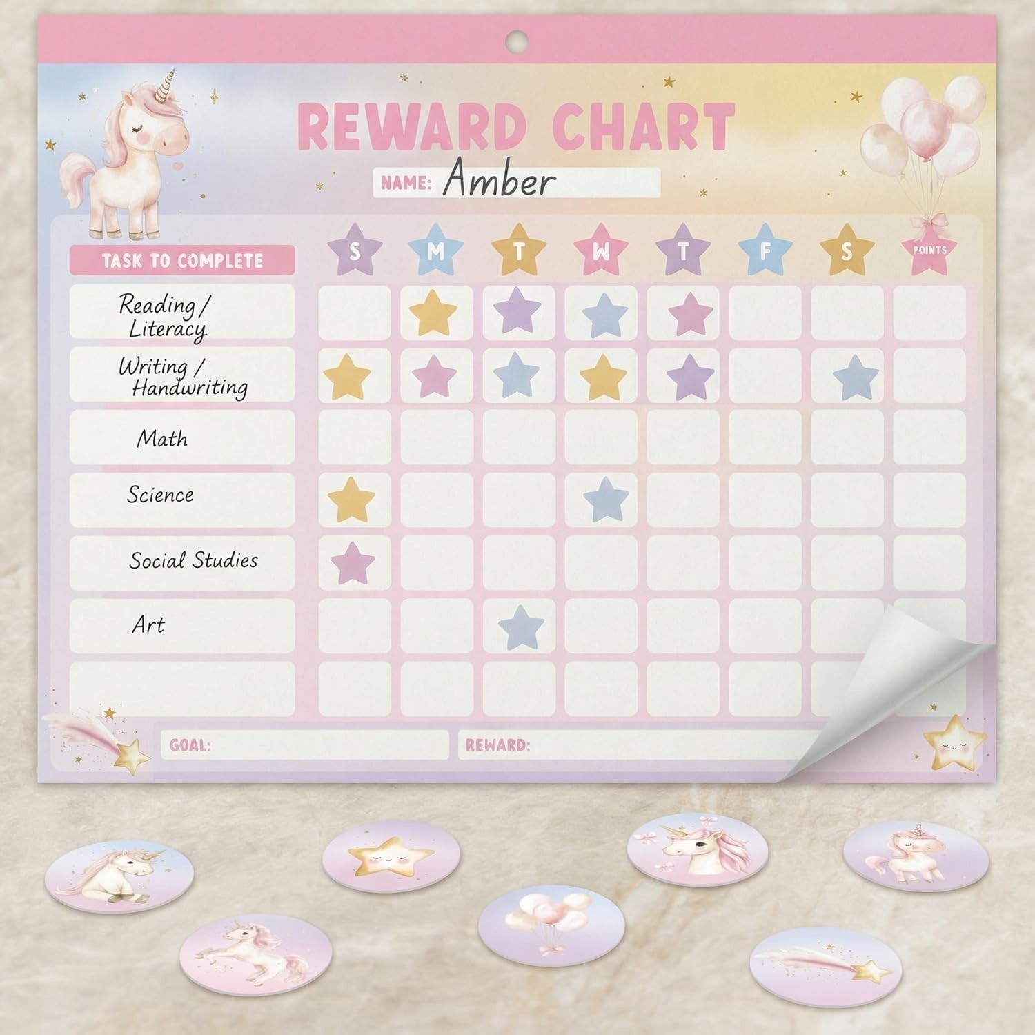 Fun Magnetic Reward Chart for Kids at Home – Motivational Easy to Use Chore C…